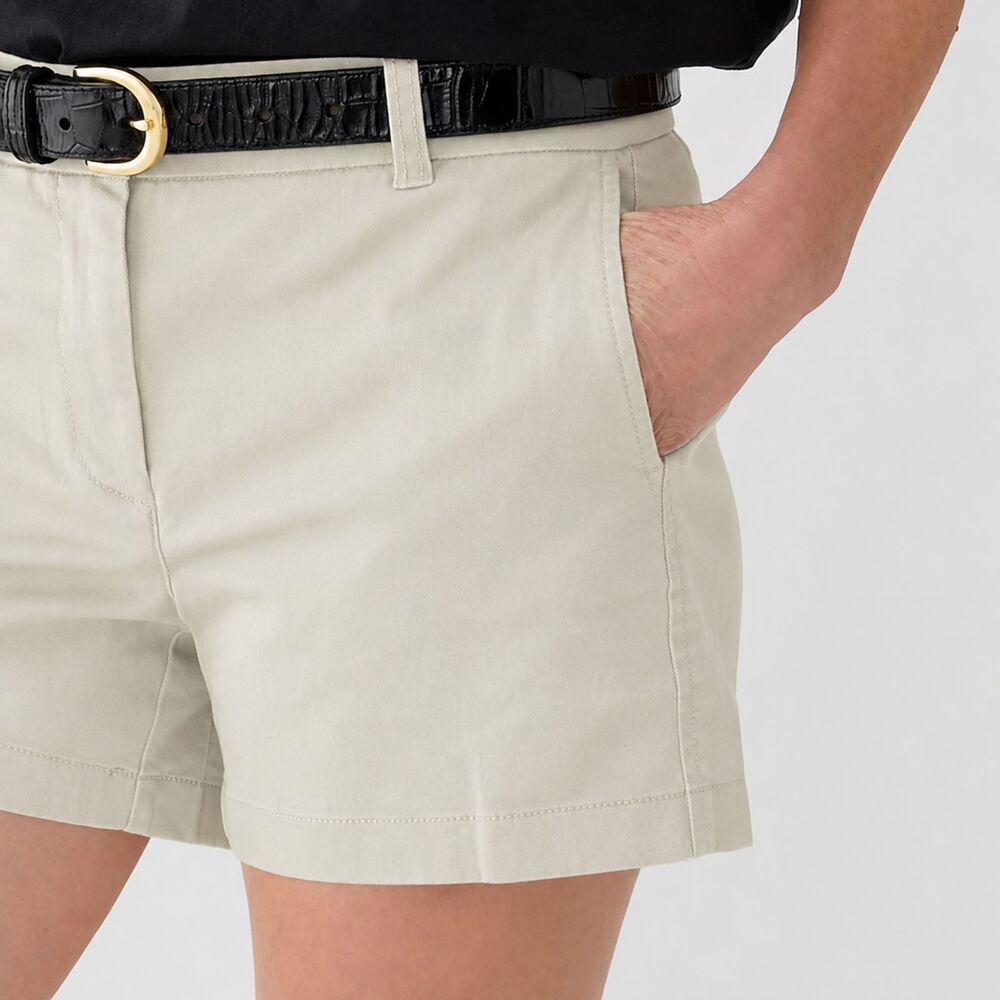 J.Crew 4" Stretch Chino Shorts Size 6 Khaki Mid Rise Tailored Casual Summer